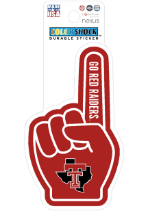 Texas Tech Red Raiders Finger 3in Durable Stickers - Red