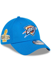 New Era Oklahoma City Thunder Mens Blue DL Patch Stripe 39THIRTY Flex Hat