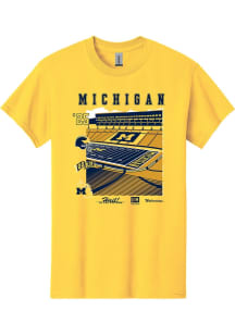 Michigan Wolverines Yellow 2025 Football Schedule Short Sleeve T Shirt
