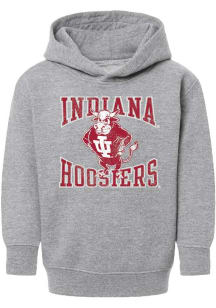 Summit Sportswear Indiana Hoosiers Toddler Grey Vintage Mascot Long Sleeve Hooded Sweatshirt