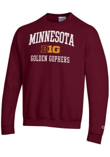 Champion Minnesota Golden Gophers Mens Maroon Big Ten Powerblend Long Sleeve Crew Sweatshirt