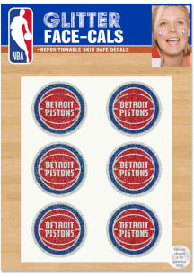 Detroit Pistons 6pk Glitter Design Tattoo