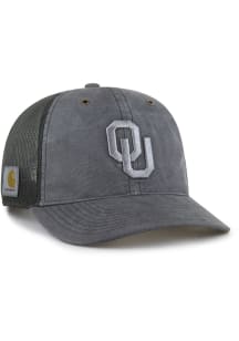 47 Oklahoma Sooners Carhartt Garment Dyed Trucker RF Adjustable Hat - Charcoal