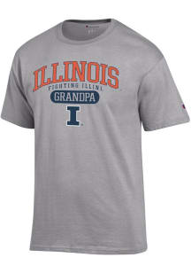 Champion Illinois Fighting Illini Grey Pill Box Grandpa Jersey Short Sleeve T Shirt