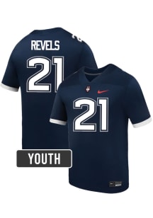 Tracy Revels UConn Huskies Youth Navy Blue Nike NIL Name And Number Football Jersey