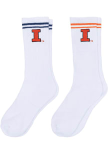 Illinois Fighting Illini Retro Athletic Womens Crew Socks