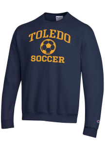 Champion Toledo Rockets Mens Navy Blue Soccer Icon Powerblend Long Sleeve Crew Sweatshirt