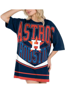 Concepts Sport Houston Astros Womens Navy Blue Mosaic Loungewear Sleep Shirt