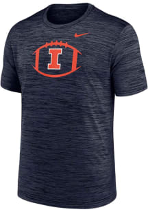 Nike Illinois Fighting Illini Navy Blue Football Football Velocity Legend Short Sleeve T Shirt