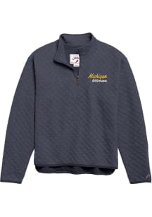 Michigan Wolverines Womens Navy Blue Highland Qtr Zip