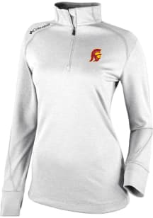 Columbia USC Trojans Womens White Heat Seal Omni Wick Shotgun 2.0 Qtr Zip