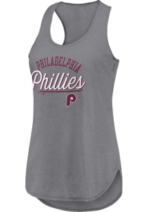 Philadelphia Phillies Womens Charcoal Arch Tank Top