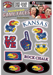 Kansas Jayhawks Multi-Design Face Tattoo