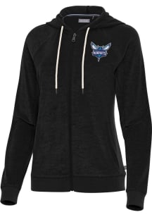 Antigua Charlotte Hornets Womens Black Favorite Long Sleeve Full Zip Jacket