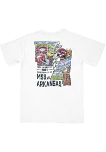 B-Unlimited Arkansas Razorbacks White Football vs Mississippi State Short Sleeve T Shirt