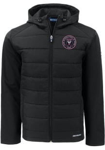 Cutter and Buck Inter Miami CF Mens Black Evoke Hood Big and Tall Lined Jacket