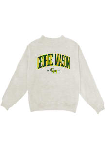 Blue 84 George Mason University Womens White Mock Neck Crew Sweatshirt
