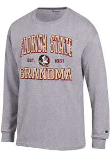 Champion Florida State Seminoles Grey Est. Date Grandma Jersey Long Sleeve T Shirt