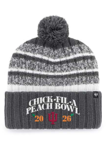 47 Indiana Hoosiers Charcoal 2026 College Football Playoffs Peach Bowl Tavern Cuff Mens Knit Hat