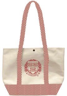 Harvard Crimson Cream Ivy Heavyweight Snap Tote