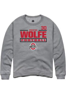 Preston Wolfe Ohio State Buckeyes Mens Graphite Football NIL Stacked Box Player Crew