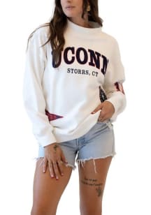 Gameday Social UConn Huskies Womens Black All Over Scatter Crew Sweatshirt