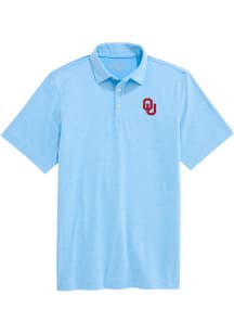 Vineyard Vines Oklahoma Sooners Mens Light Blue St. Jean Short Sleeve Fashion Polo