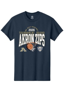 Summit Sportswear Akron Zips Navy Blue MAC 2026 MBB Tournament Bound Short Sleeve T Shirt