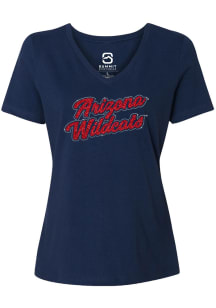 Summit Sportswear Arizona Wildcats Womens Navy Blue Wildcats Short Sleeve T-Shirt