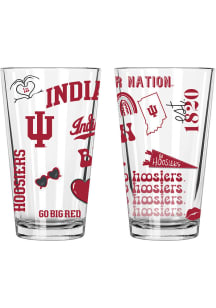Indiana Hoosiers Loco 2 Pack 16oz Pint Glass - Clear