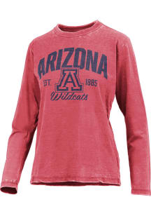 Pressbox Arizona Wildcats Womens Cardinal Red Burnout LS Tee