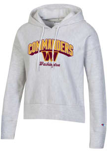 Champion Washington Commanders Womens Ash Reverse Hooded Sweatshirt