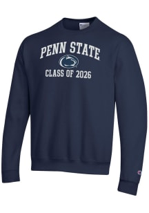 Champion Penn State Nittany Lions Mens Navy Blue Font Class of 2026 Powerblend Long Sleeve Crew Sw..