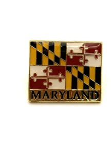 Maryland Souvenir State Flag Pin - Yellow
