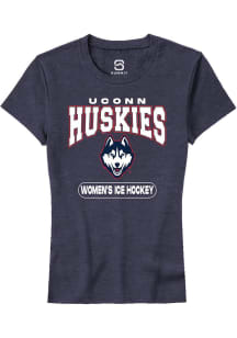 Summit Sportswear UConn Huskies Womens Navy Blue Women's Ice Hockey Short Sleeve T-Shirt