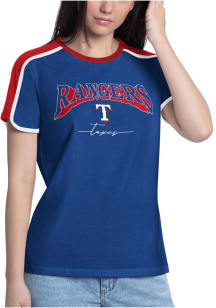 Texas Rangers Womens Light Blue First Short Sleeve T-Shirt