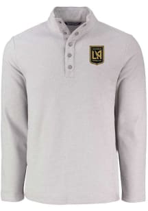 Cutter and Buck Los Angeles FC Mens Grey Hunts Point Long Sleeve Qtr Zip Pullover
