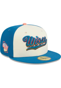 New Era Milwaukee Brewers Mens White City Connect 5950 Tri Color Fitted Hat