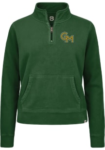 Summit Sportswear George Mason University Womens Green Pigment Dyed Qtr Zip