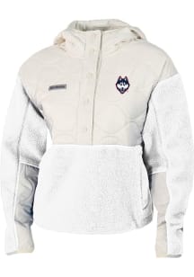 Columbia UConn Huskies Womens White Cloud Point Fleece Light Weight Jacket