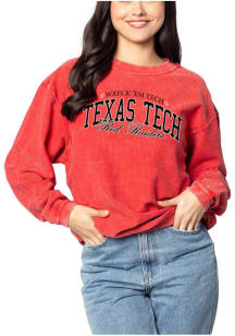 Texas Tech Red Raiders Womens Red Corded Crew Sweatshirt