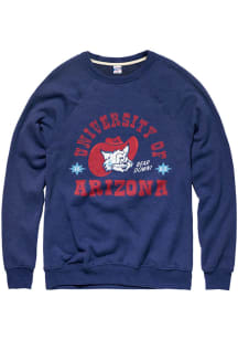 Charlie Hustle Arizona Wildcats Mens Navy Blue Vintage Western Long Sleeve Fashion Sweatshirt