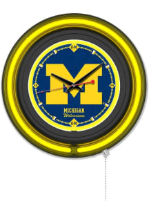 Michigan Wolverines Double Neon Wall Clock