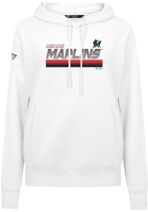 Levelwear Miami Marlins Womens White Adorn Breaker Hooded Sweatshirt