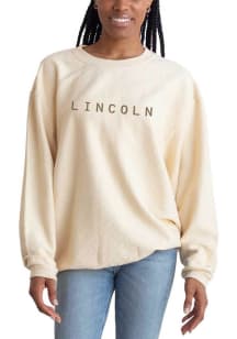 Lincoln Womens Natural Wordmark Crew Sweatshirt