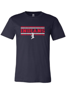 Summit Sportswear Indianapolis Indians Navy Blue Double Bars Short Sleeve T Shirt