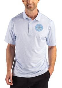 Cutter and Buck Seattle Mariners Mens Light Blue Mono Fern Short Sleeve Polo