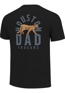 Houston Cougars Black Mascot Overlay Dad Short Sleeve T Shirt