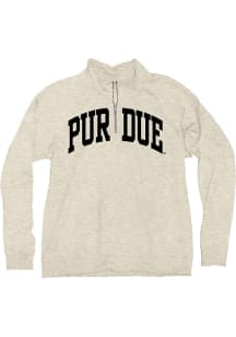 Blue 84 Purdue Boilermakers Womens Oatmeal Sanded Fleece Qtr Zip