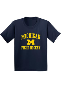 Michigan Wolverines Youth Navy Blue Arch Logo Women's Field Hockey Short Sleeve T-Shirt